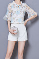 White Colorful Blouse Plus Size Top for Casual Party Evening