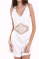 White One Piece Shorts Plus Size V Neck Slip Jumpsuit for Casual Evening Party