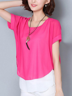 Pink Blouse Plus Size Cute Top for Casual Evening Office