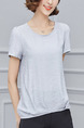 Grey T-Shirt Plus Size Top for Casual