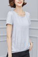 Grey T-Shirt Plus Size Top for Casual