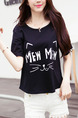 Black T-Shirt Plus Size Top for Casual Party