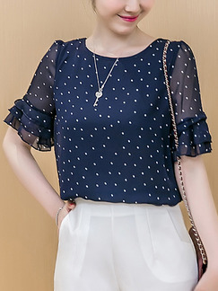 Blue Blouse Plus Size Top for Casual Evening Office