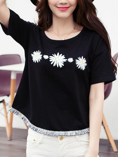 Black T-Shirt Plus Size Top for Casual Party
