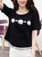 Black T-Shirt Plus Size Top for Casual Party
