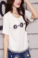 White T-Shirt Plus Size Top for Casual Party