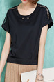 Black T-Shirt Plus Size Top for Casual Evening Office