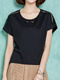 Black T-Shirt Plus Size Top for Casual Evening Office
