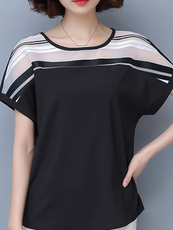 Black and White T-Shirt Plus Size Top for Casual Evening Office