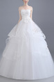 White Sweetheart Ball Gown Tiered Beading Plus Size Dress for Wedding