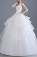 White Sweetheart Ball Gown Tiered Beading Plus Size Dress for Wedding