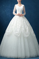 White V Neck Ball Gown Plus Size Dress for Wedding