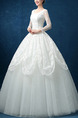 White V Neck Ball Gown Plus Size Dress for Wedding