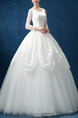 White V Neck Ball Gown Plus Size Dress for Wedding