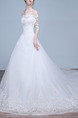 White Off Shoulder Princess Embroidery Beading Plus Size Dress for Wedding