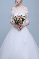 White Off Shoulder Princess Embroidery Beading Plus Size Dress for Wedding