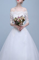 White Off Shoulder Princess Embroidery Beading Plus Size Dress for Wedding