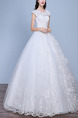 White Jewel Ball Gown Beading Embroidery Plus Size Dress for Wedding