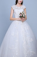 White Jewel Ball Gown Beading Embroidery Plus Size Dress for Wedding