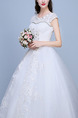 White Jewel Ball Gown Beading Embroidery Plus Size Dress for Wedding