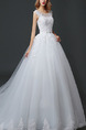 White Jewel Princess Embroidery Beading Plus Size Sash Dress for Wedding