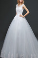 White Jewel Princess Embroidery Beading Plus Size Sash Dress for Wedding