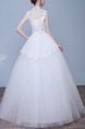 White Halter Illusion Ball Gown Beading Plus Size Dress for Wedding