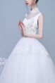 White Halter Illusion Ball Gown Beading Plus Size Dress for Wedding