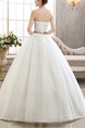 White Strapless Sash Ribbon Ball Gown Plus Size Dress for Wedding