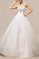 White Sweetheart Princess Beading Crystal Plus Size Dress for Wedding
