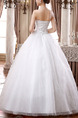 White Strapless Ball Gown Embroidery Beading Plus Size Dress for Wedding