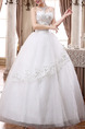 White Strapless Ball Gown Embroidery Beading Plus Size Dress for Wedding