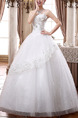 White Strapless Ball Gown Embroidery Beading Plus Size Dress for Wedding