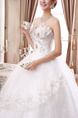 White Strapless Ball Gown Embroidery Beading Plus Size Dress for Wedding