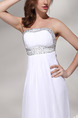 White Strapless A-Line Plus Size Crystal Dress for Wedding