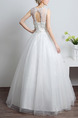 White Illusion Princess Appliques Beading Dress for Wedding