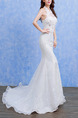 White Halter Illusion Mermaid Appliques Beading Dress for Wedding