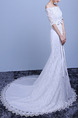 White Off Shoulder Mermaid Beading Embroidery Sash Ribbon Dress for Wedding