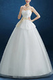 White Sweetheart Ball Gown Sash Ribbon Dress for Wedding