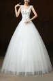 White Square Ball Gown Beading Appliques Dress for Wedding