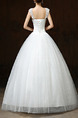 White Square Ball Gown Beading Appliques Dress for Wedding