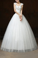 White Square Ball Gown Beading Appliques Dress for Wedding