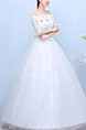 White Off Shoulder Ball Gown Embroidery Beading Dress for Wedding