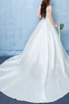 White Sweetheart Illusion High Neck Sash Dress for Wedding