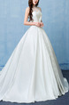 White Sweetheart Illusion High Neck Sash Dress for Wedding