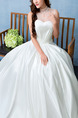 White Sweetheart Illusion High Neck Sash Dress for Wedding