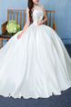 White Sweetheart Illusion High Neck Sash Dress for Wedding