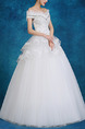 White Off Shoulder Ball Gown Tierd Beading Embroidery Dress for Wedding