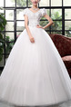 White V Neck Ball Gown Beading Embroidery Dress for Wedding