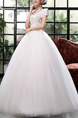 White V Neck Ball Gown Beading Embroidery Dress for Wedding